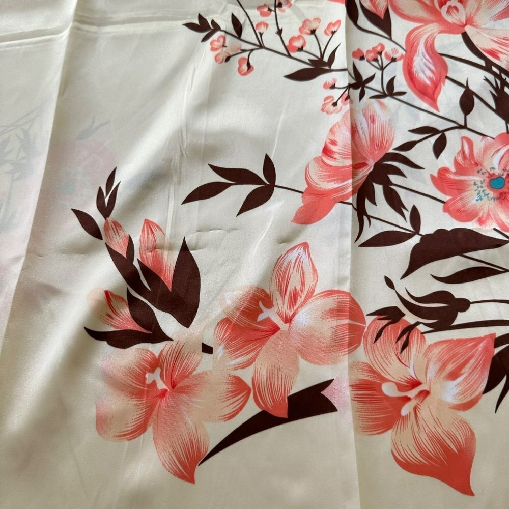 Colorful Floral‎ Beige Blush Brown Printed Fashion Scarve Long Shawl - Picture 7 of 14